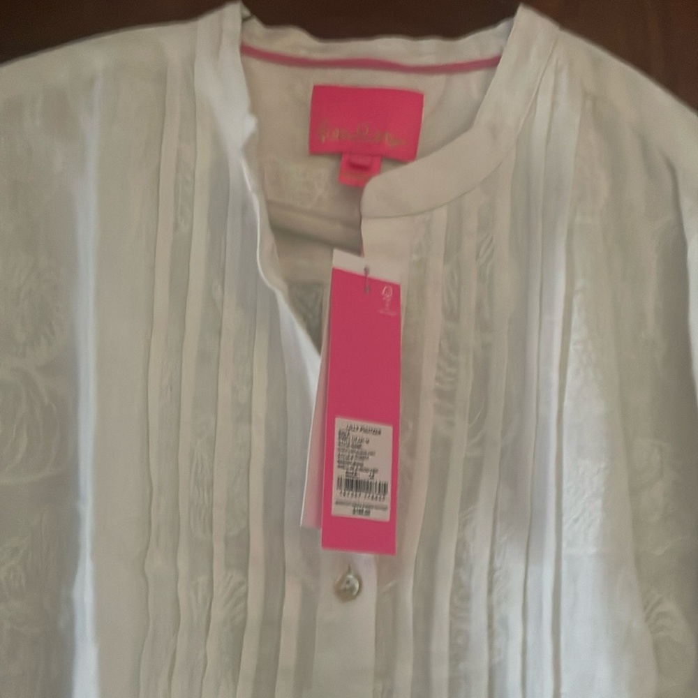 Beautiful linen Lilly Pulitzer long sleeves with sea shells in fabric - Picture 5 of 5